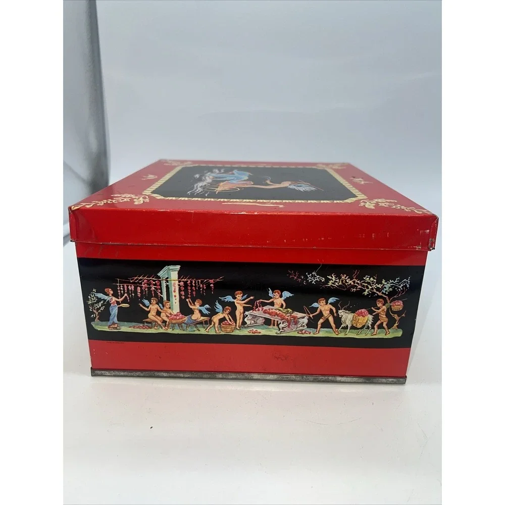 Vintage Huntley‎ & Palmers DOLPHINS Cherub Biscuit Tin